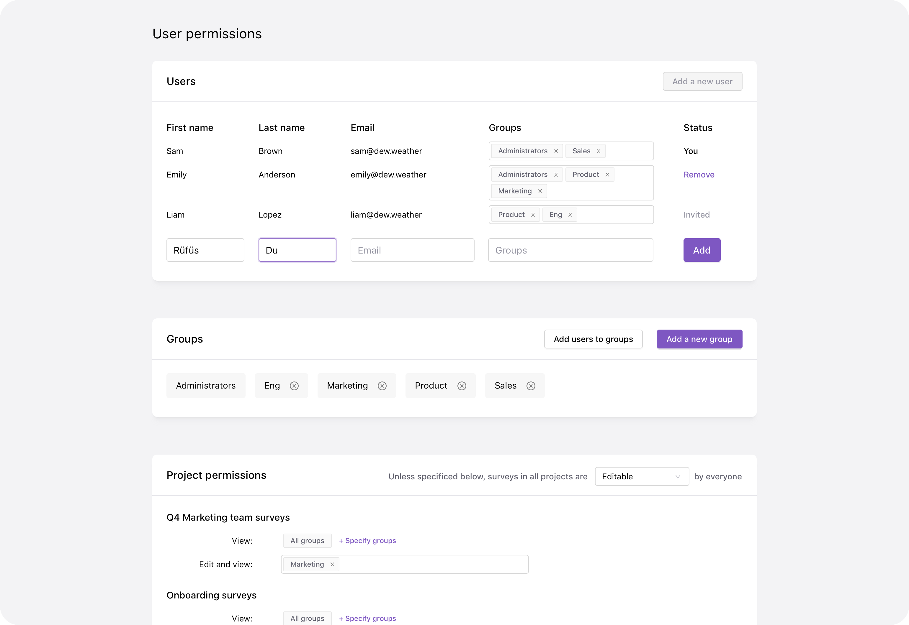 User Permissions
